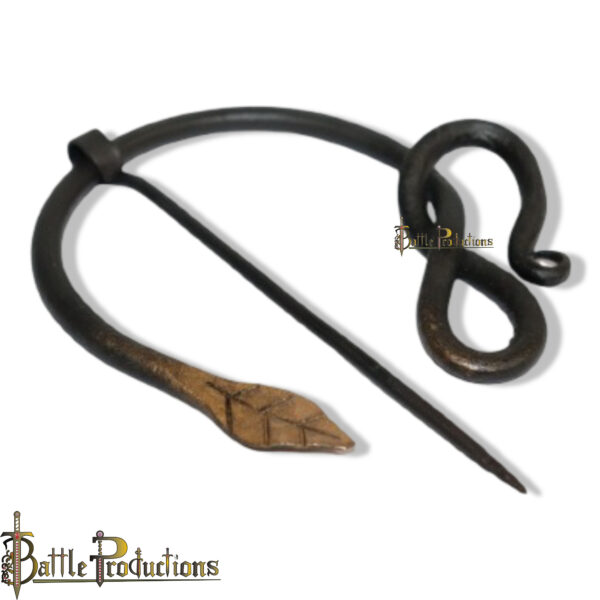 Medieval Style Hand Forged Iron Cloak Pin - Image 2