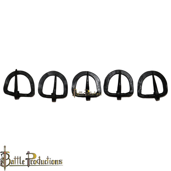 Medieval Hand-Forged Iron D-Shaped Belt Buckle – Set of 5 - Image 5