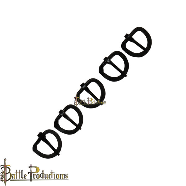 Medieval Hand-Forged Iron D-Shaped Belt Buckle – Set of 5 - Image 4
