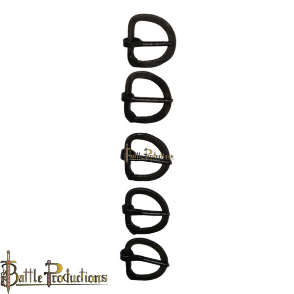 Medieval Hand-Forged Iron D-Shaped Belt Buckle – Set of 5 - Image 3