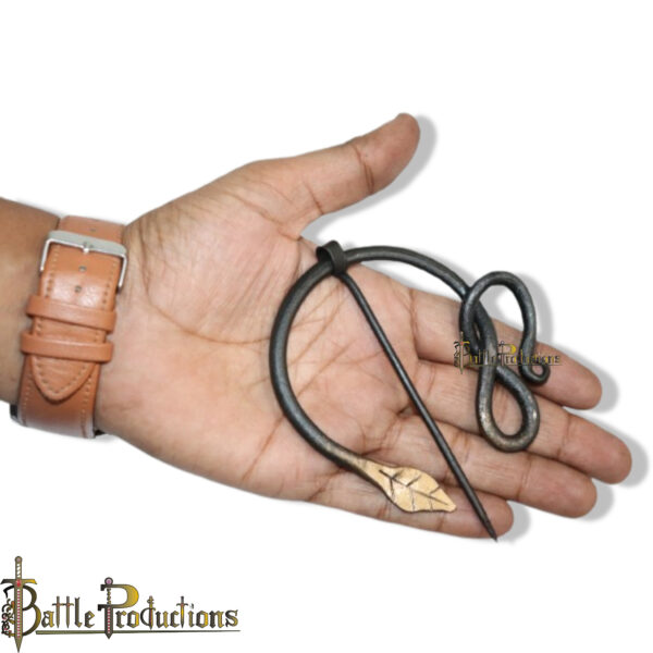 Medieval Style Hand Forged Iron Cloak Pin - Image 4