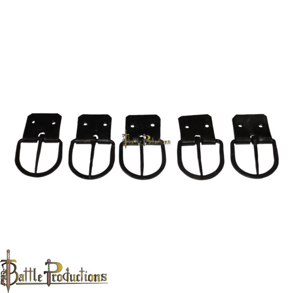 Hand-Forged Iron Medieval Belt Buckle – Set of 5 - Image 3